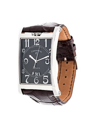 Imperator Constance in Steel on Brown Crocodile Leather Strap with Silver Dial