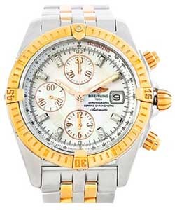 Chronomat Evolution Men''s Automatic in 2-Tone 2 Tone on Bracelet with White MOP Diamond Dial 
