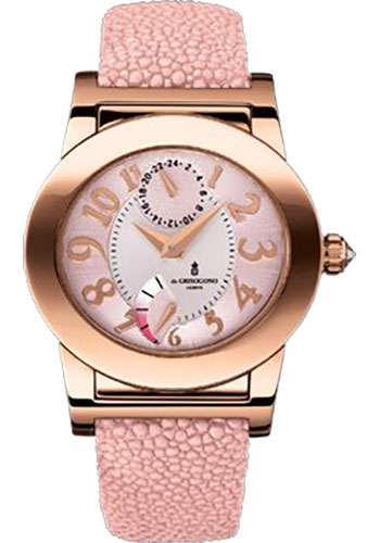 Instrumento Tondo 38.5mm Automatic in Rose Gold on Pink Galuchat Strap with Pink Dial