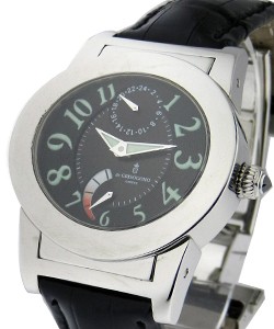 Instrumento Tondo Steel on Strap with Black Dial