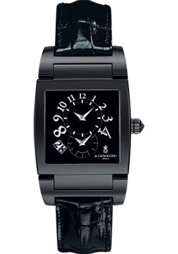Instrumento Numero Uno 33mm Automatic in PVD and Stainless Steel on Alligator Leather Strap with Black Dial