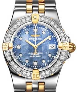 Lady''s Starliner 2 Tone with Blue MOP Diamond Dial