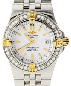 Lady''s Starliner - Diamond Bezel 2 Tone with White MOP Dial 
