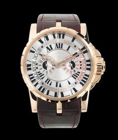 Excalibur - World Time Rose Gold on Strap with Silver Dial