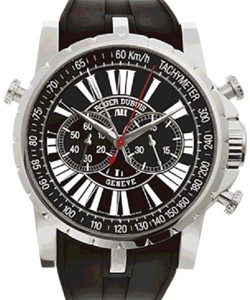Excalibur - Chronograph Steel on Strap with Black Dial