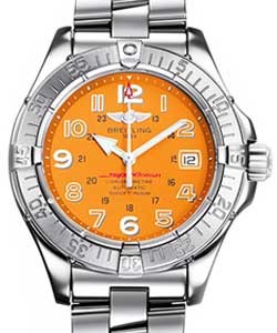 Aeromarine Superocean in Steel on Steel Bracelet with Orange Dial