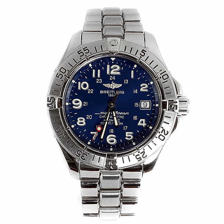 Superocean 42mm Automatic in Steel on Steel  Bracelet with Blue Dial