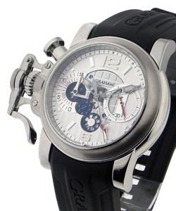 Chronofighter R.A.C Skeleton in Steel on Black Rubber Strap with Skeleton and Silver Dial