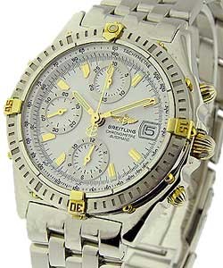 Breitling Chronomat 2-Tone Head on Steel Bracelet with White Dial 