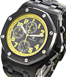 Royal Oak Offshore Bumble Bee in Carbon with Ceramic Bezel on Black Leather Strap and Black Dial