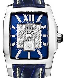 Bentley Flying B No. 3 in Steel on Blue Alligator Leather Strap with Blue Dial