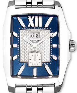 Bentley Flying B No 3 in Steel on Steel Bracelet with Blue Dial