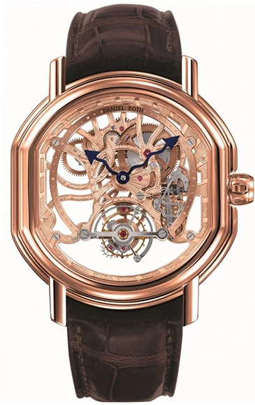 Masters Lumiere Tourbillon 44mm in Rose Gold - l.E 50 pcs on Brown Crocodile Leather Strap with Skeleton Dial