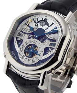 Perpetual Calendar Time Equation Platinum on Strap with Blue and White Dial