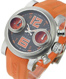 Swordfish Big 12-6 - Right Version in Steel on Orange Rubber Strap with Black Dial