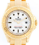 Yacht-Master Small size in Yellow Gold Bezel on Oyster Bracelet with White Dial