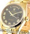Day-Date - President - 36mm - Yellow Gold - Fluted Bezel on President Bracelet with Black Roman Dial