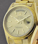 Day-Date - President - Yellow Gold - Smooth Bezel on President Bracelet with Champagne Stick Dial