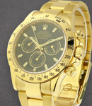 Daytona 40mm in Yellow Gold on Oyster Bracelet with Black Stick Dial