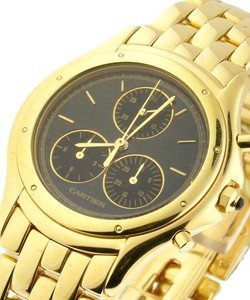Cougar Chronograph in Yellow Gold  with Black Dial Yellow Gold on Bracelet with Black Dial - Circa 1990