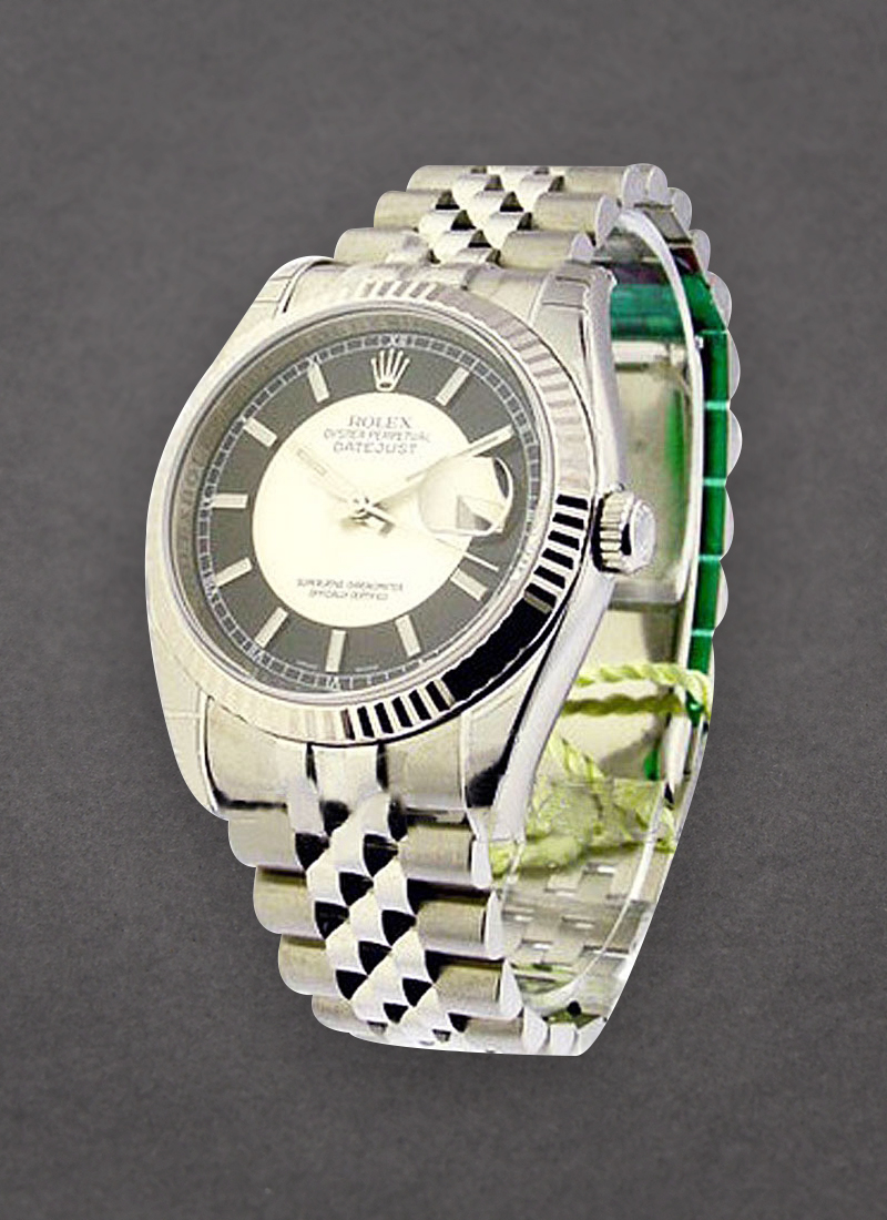 Rolex Unworn Datejust in Steel with White Gold Fluted Bezel