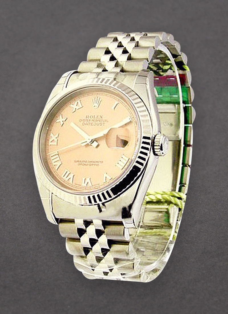 Rolex Unworn Datejust in Steel with White Gold Fluted Bezel