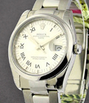 Datejust 36mm in Steel with Domed Bezel on Steel Oyster Bracelet with Silver Roman Dial