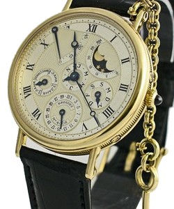 Classique Perpetual Calendar Yellow Gold on Strap with Silver Dial