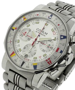 Admiral''s Cup 44 Chronograph in Steel on Steel Bracelet with Silver Dial