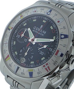 Admiral's Cup Chronograph 44mm in Stainless Steel on Steel Bracelet with Black Dial