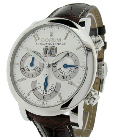 Classical Chrono Flyback in Steel on Brown Leather Strap with Silver Dial - Limted Edition