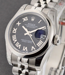 Datejust Automatic in Steel with Domed Bezel On Steel Jubilee Bracelet with Black Roman Dial