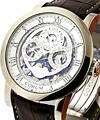 Men's Classical Perpetual Calendar White Gold on Strap with Skeleton Dial 