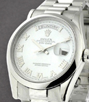 President - Day Date - Platinum on President Bracelet with Glacier Roman Dial