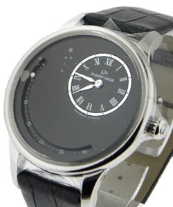 Date Astrale in Steel on Black Crocodile Leather Strap with Black Opaline Dial