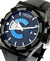 C1 WorldTimer DLC DLC Steel on Strap with Black and Blue Dial