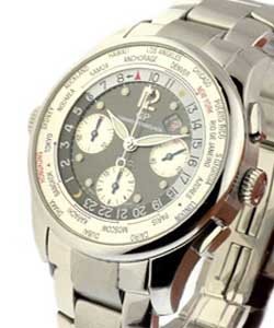  World Time Chronograph - Financial F.T.C. in Steel Steel on Bracelet with Grey Dial 