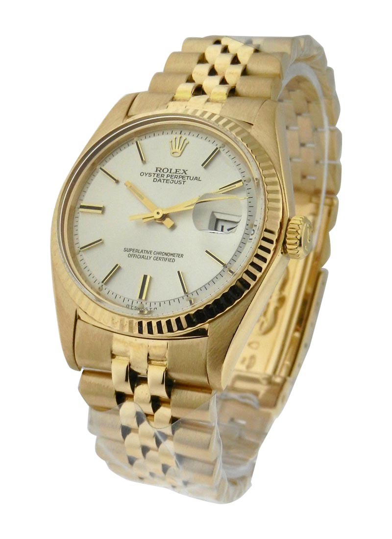 Pre-Owned Rolex Men's Datejust 36mm in Yellow Gold with Fluted Bezel