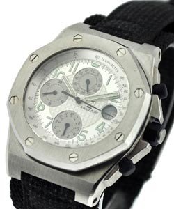 Royal Oak Offshore Chronograph Steel on Strap with White Dial