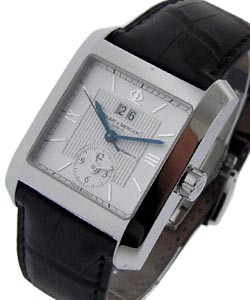 Hampton Square Classic in Steel Steel on Strap with White Dial