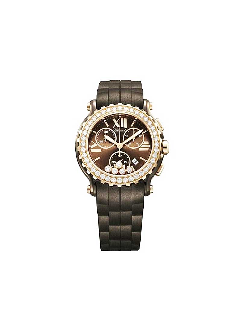 Chopard Happy Sport Round in Rose Gold with Diamond Bezel
