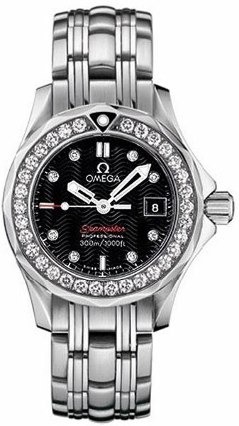 ladies omega seamaster diamond bezel