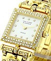 Square Classique Lady's Watch with Diamond Bezel Yellow Gold on YG Diamond Bracelet