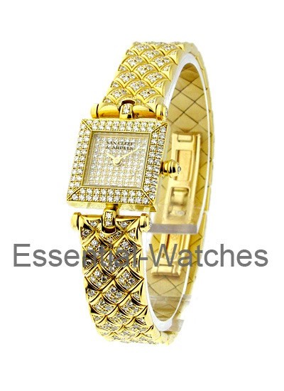 Van Cleef Square Classique Lady's Watch full Pave Diamonds