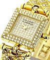 Square Classique Lady's Watch full Pave Diamonds Yellow Gold on YG Diamond Bracelet