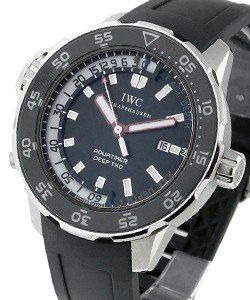 Aquatimer Deep Two in Steel on Black Rubber Strap with Black Dial