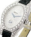 Ovale Lady's Classique - Pave Diamond Dial and Case White Gold on Strap 