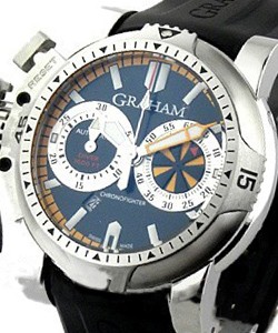 Chronofighter Oversize Turbo Diver in Steel on Black Rubber Strap with Black Dial