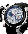 Chronofighter Oversize - Overlord Mark IV in Steel with PVD Bezel  on Black Rubber with Silver Dial