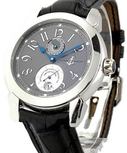 Ulysse l Chronometer in Platinum Limited Edition 350pcs Platinum on Strap with Grey Dial
